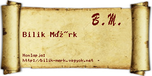 Bilik Márk névjegykártya